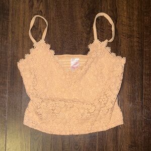 No Boundaries Tan Lace Camisole